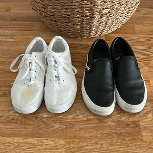 2 pairs vans shoes. Size 7.5. In good condition